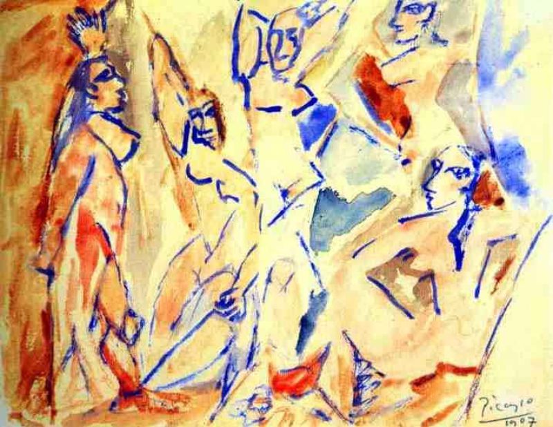 sketch for the demoiselles d'avignon 1907.jpg